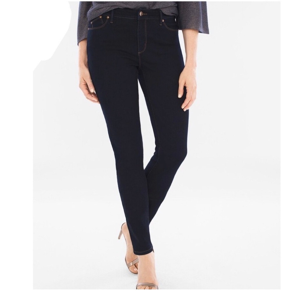 Chicos‎ Jeans Jeggings Womens 16 Chico Size 3 Dark Wash High Rise Skinny
